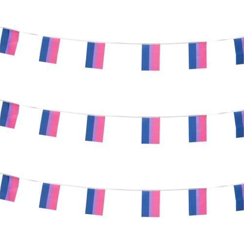 Xvggdg Rainbow string Flags 38pcs/set Rainbow Flags Banner Bisexual Pride LGBT Flag Lesbian Gay Parades string Flags