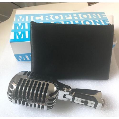Silver Metal 55SH II Cardioid Dynamic Microphone Vocal Classical Vintage Style Karaoke Microphone for Shure 55SH Series Mi
