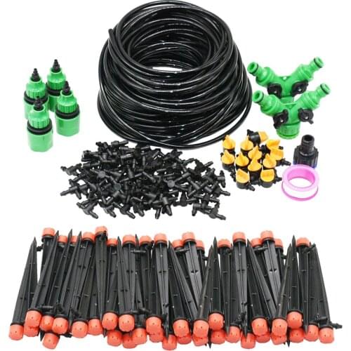 1/4" Hose Drip Irrigation System 360 Degree Adjustable 8 Hole Sprinkler Kit Garden Watering Inserting Ground Micro Flow Dripper