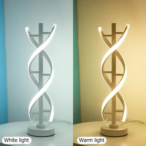 12W Modern LED Table Lamp Spiral Wave Shape Night Light US Plug Reading Desk Lights Desktop Bedside Decorative Lamp table lamp