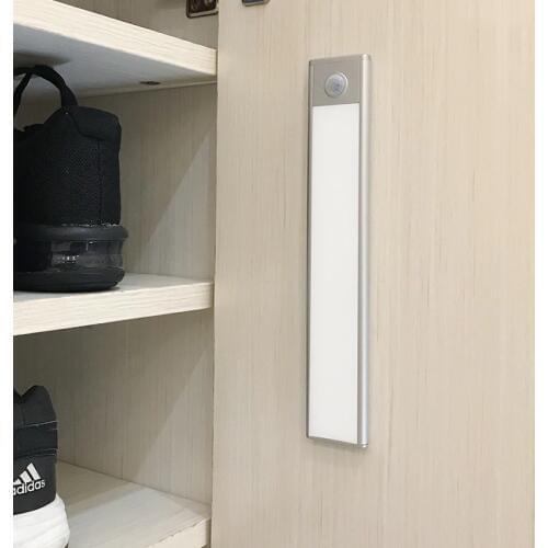 23/40/60CM PIR Motion Sensor LED Under Cabinet Light USB Rechargeable Wardrobe Closet Night Light For Kitchen Indoor Wall lamps