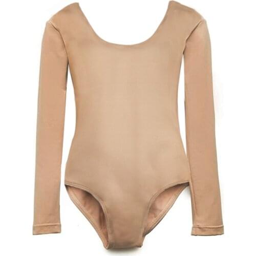 Ice Figure Skating Tops Girls Children Nude Color Skiing Roller Ice skating Inner Shirts for Skating training Practise wear