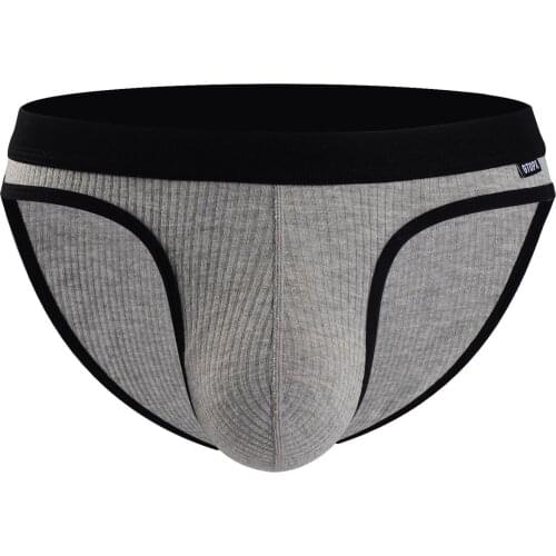 Mens thread modal low waist sexy underwear big bag u convex briefs