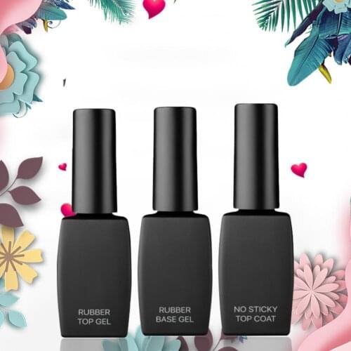 UV Top Base Coat Gel Varnish Long-lasting Shiny Hybrid Semi Permanent Gel for Girl