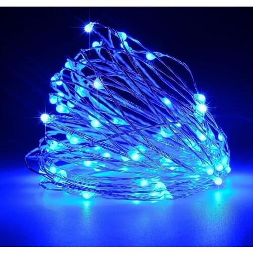 Dimmable 11m/21m/31m Blue LED Outdoor solar String Lights Fairy Holiday Christmas Party Garland Solar Garden Waterproof Lights