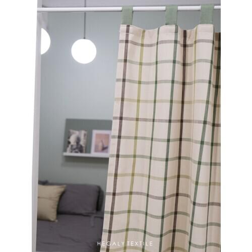 Curtain Korean simple wave point cotton hemp shading curtain living room bedroom partition curtain home decoration