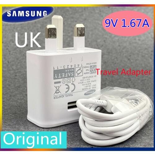 UK Original Sansung A51 Fast Charger Adapter 9V 1.67A USB Type C Cable Travel Quick Charger For Galaxy A51 52 Fold M30s A10s A12