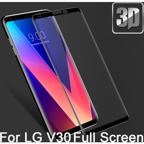 9H 3D Tempered Glass For LG V30 V30+ LCD Curved Full screen protector cover For LG V30 plus H930 (Case Friendly) Protective film