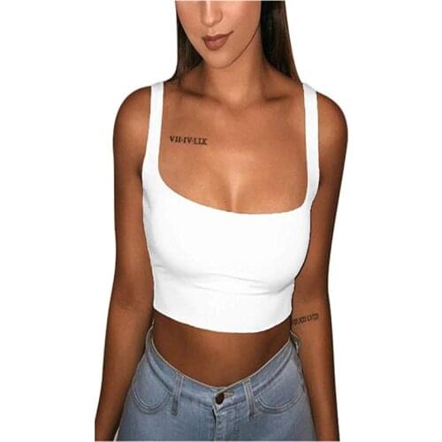 HIRIGIN Women Summer Sleeveless Tanks Tops Midriff Vest Crop Tops Short Lady Tees