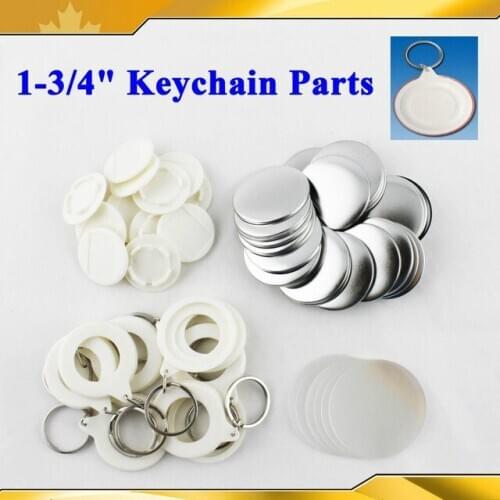 1-3/4" 44mm 100 Sets Plastic KeyChain Badge Button Supply Materials for Badge Button Maker