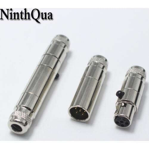 1pair Mini XLR 5 Pin Male Plug + Female jack Small Metal XLR 5P Audio Socket Microphone Connector MIC Adapter for OD5mm Cable