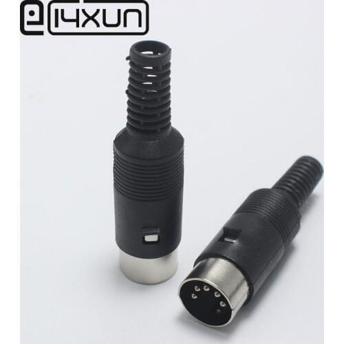 10pcs 5 Pin DIN Connector 5 Pin DIN Male Plug with Plastic Handle Keyboard Wire Connector EClyxun Wholesales