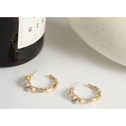 Korean New Temperament Geometric Freshwater Pearl Earrings Series, Fashionable Earrings for Women