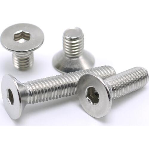 20pcs 3D Printer Accessories M5 304 Stainless Steel Countersunk Head Cap Screws / Flat Head Socket Head Cap Screws DIN7991