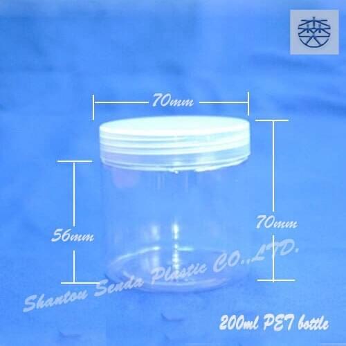 20PCS/LOT FREE SHIPPING PET Plastic Type bottle ,food grade PET bottle with screw cap ,200ML clear round shape bottle