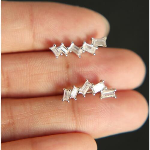 2017 high quality factory price AAA cubic zirconia sparking bling silver 925 climber sweep earring