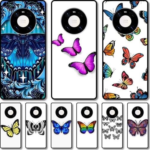 Butterfly Phone Case For Huawei mate 40 30 10 20 40 8 9 Lite Z Pro RS black cell shell
