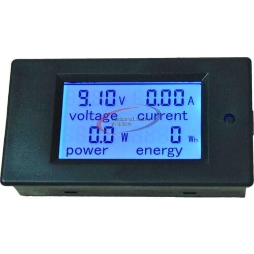 DC 6.5~100V 0~20A 4 in 1 Digital Voltage Current Power Energy Meter Large LCD Screen DC Voltmeter Ammeter