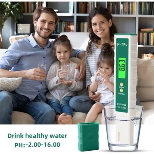 K1KA Digital PH EC TDS Meter Pen Water Purity Tester LCD Display Litmus Test -2.00-16.00 Aquarium Pool Monitor Measurement