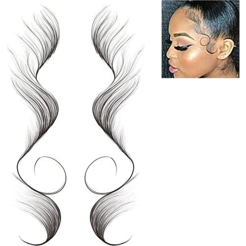 Baby Hair Tattoo Sticker Waterproof 5 Styles Hair Tattoo Decal Hairstyles Tattoo Edge Baby Hair Temporary Tattoo Edge Artificial
