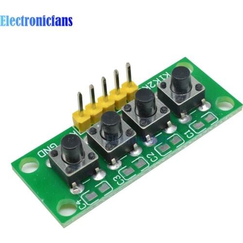 DIY Kit 1x4 4 Independent Key Button Keypad Keyboard Module Mcu for Arduino Student Class Design Graduation Project Experiment