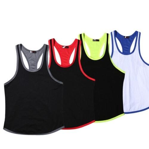 Hirigin Mens Jogger Vest Top Workout Tops Plus Szie Tank Tops 2020 New Muscle Fitness Vest Color Patchwork Mens Clothes Hot