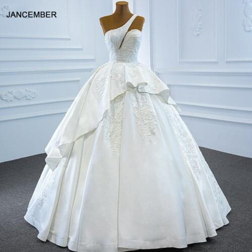 J67207 Jancember Wedding Party Dress 2020 White Tank With Sleeveless Applique Arabic Ball Gown Sweetheart
