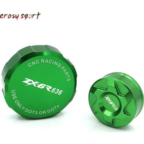 Front Rear Brake Fluid Reservoir Cover Cap For KAWASAKI ZX6R NINJA 2007 2008 ZX-6R ZX 6R Motorcycle Accessories