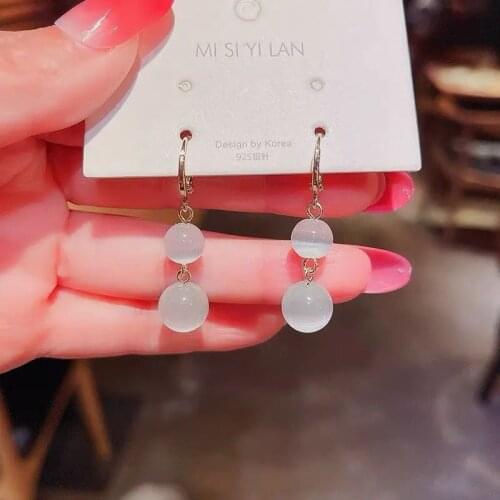 Summer Womens Opal Pendant Earrings 2021 Fashion Womens Jewelry Fashion Simple Elegant Exquisite Korean earrings for women
