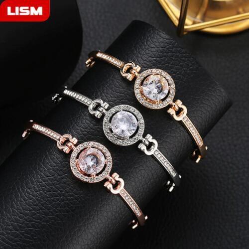 Hot Selling Lady Fashion jewelry In Three Colors Crystal Zircon Bracelet Cheap Price Women Hand Bracelet