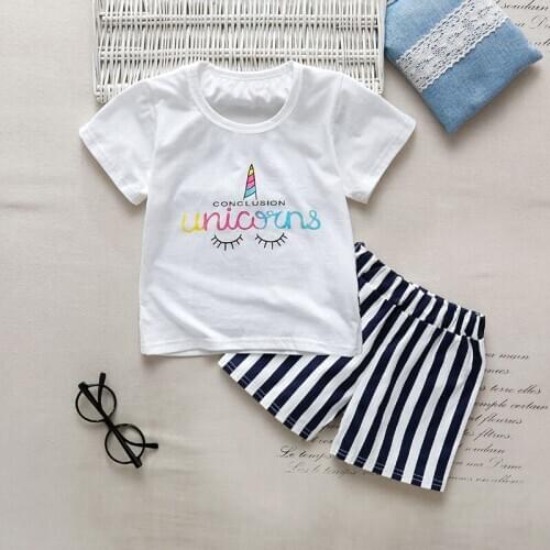 Menoea Children Summer Sports Suits Girls Loose T-shirts and Shorts Cartoon Print Tracksuits 2-6 Years Boys Girls Clothes Sets