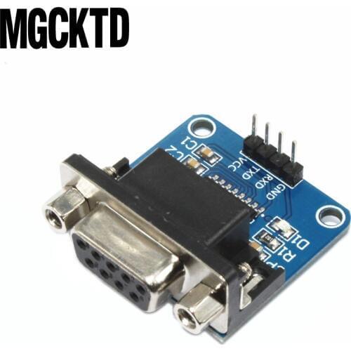 Megmoki 100pcs MAX3232 RS232 to TTL Serial Port Converter Module DB9 Connector MAX232