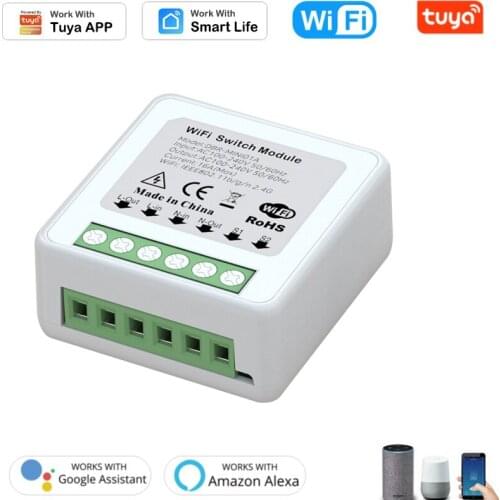 16A MINI WiFi Smart Switch Module Timer Wireless Switch Support Alexa Google Home Voice Control Work With Smart Life/Tuya APP