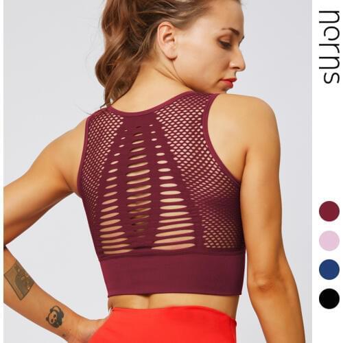 Norns Loli Beautiful Back Mesh Seamless Breathable Sports Underwear Ladies Quick-drying Shock-proof Yoga Running Fitness Bra