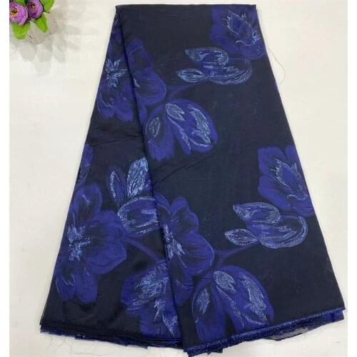 Latest Navy Blue African Jacquard Lace Fabric High Quality French Lace Nigerian Brocade Lace Fabrics For Wedding Dress NI5468