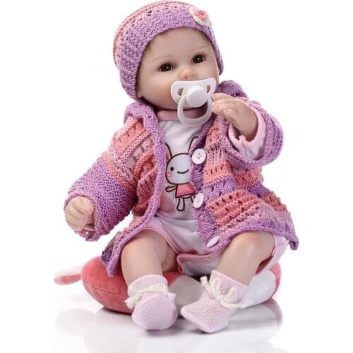 NPK soft silicone reborn baby doll toys lifelike 40cm vinyl reborn babies play house bedtime toy birthday gift for girl
