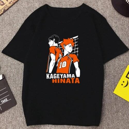 Oya Oya Oya Haikyuu Kageyama & Hinata Manga Graphic Man T Shirts Fly High Anime Clothes Casualn Tops Vogue Harajuku Male Tee