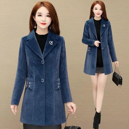 2021Womens Winter New Imitation Mink Velvet Coat Women Middle Aged Loose Jackets Female Plus Size 5XL Korean Version Coats R124