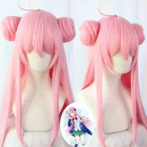 Happy Sugar Life Satou Matsuzaka Cosplay wig Pink Hair Buns Straight Long hair Wig costumes