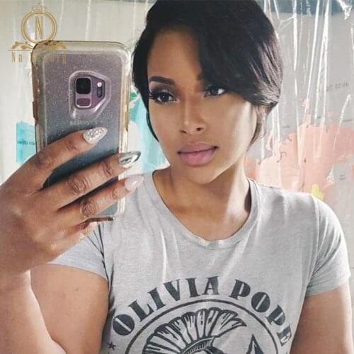 Pixie Cut Short Bob Wigs Ombre Colored T Part Lace Human Hair Short Wig Honey Blonde For Black Women 100% Human Hair Nabeauty