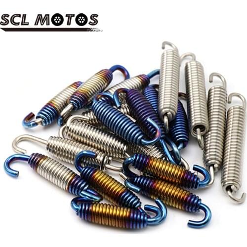 SCL MOTOS 13pcs Stainless Steel Motorcycle Exhaust Pipe Muffler Mounting Link Pipe Springs Hooks Spring Hook Puller Tool Kit Set