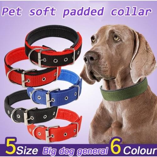 Large Dog Collar Pet Nylon Adjustable Collar Puppy Accessories Pet Products for Dog Chihuahua Supplies Teddy Bite Pit Bull