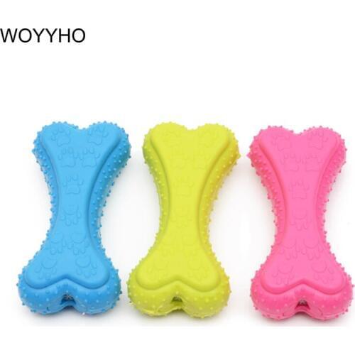 Rubber Bone Shape Pet Dog Toy Squeaky Sound Toys Puppy Cat Training Interactive Supplies Dogs Chew Toys
