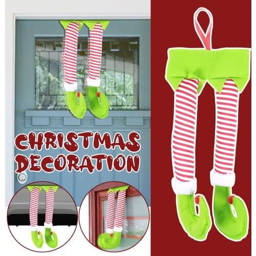 Christmas Decoration Feet Plush Stuffed Feet with Shoes Hanging Xmas Tree Decor Xmas New Year Party Decorations