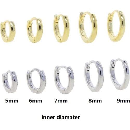 Inner Diamater 5mm 6mm 7mm 8mm 9mm Various Sized Multi Piercing Mini Huggie Hoop Earring Wholesale