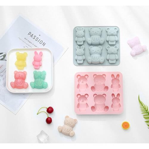 Cute Cartoon Bear Silicone Mold Chocolate Mold Cake Mold Pudding Fudge Mold Ice Tray Cake Decorating Tools Kitchenware
