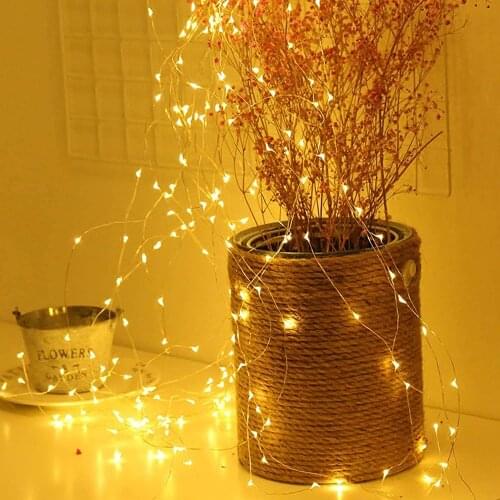 Battery Powered 100/200/280 LEDs Starry Lights Tree Rattan Lamp String Light Copper Wire Lights Outdoor Tree Festival Decor