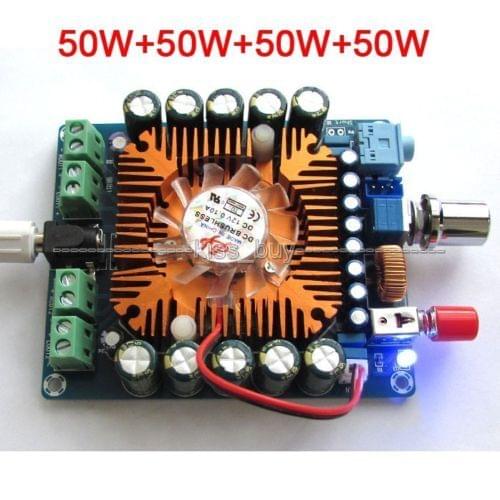 TDA7850 4 Channel 50w+50w+50w+50w HIFI stereo Audio POWER Amplifier Board + Cooling fan for 12v car