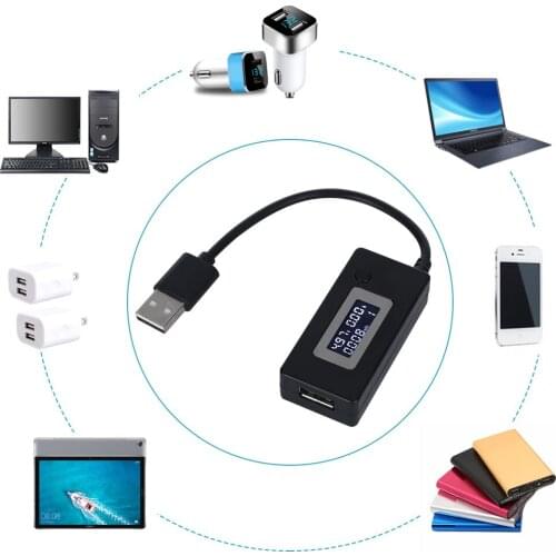 USB Voltmeter Ammeter Current Voltage Tester LCD Digital Display Power Battery Capacity Tester Measurement USB Charge Indicator