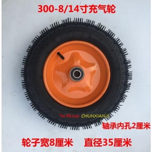 High quality 300-8 pneumatic 14-inch rubber wheeled trolley tiger tire shock absorber silent tire 3.00-8 tyre
